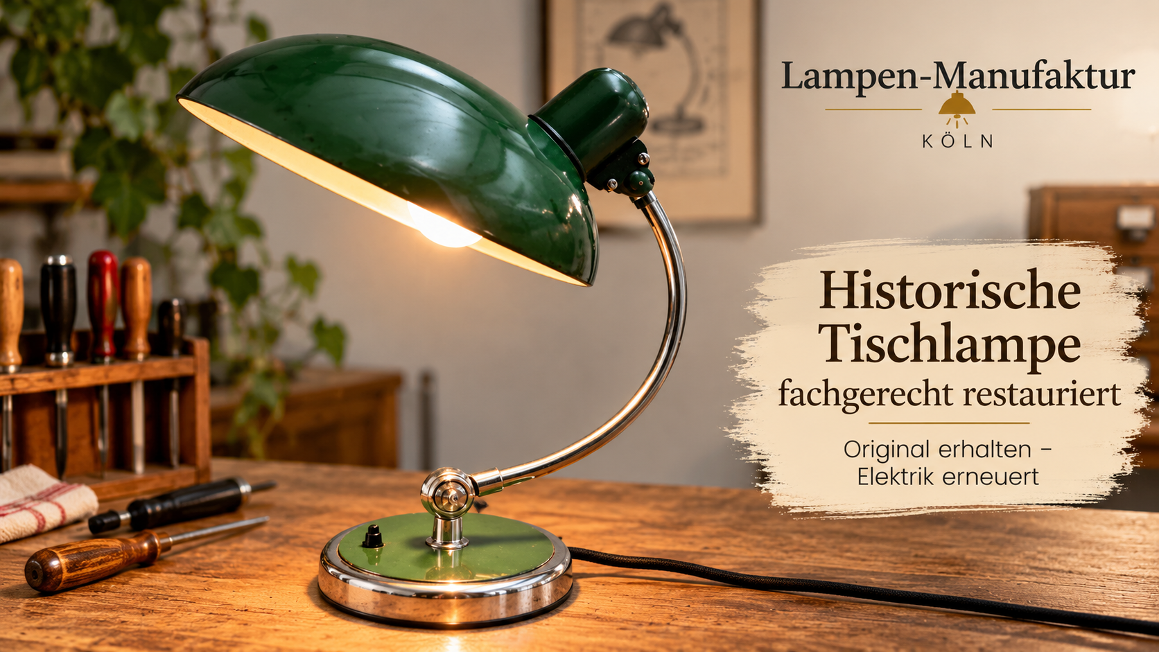 Kaiser Idell 6631 repariert und neu verkabelt – Bauhaus-Designklassiker fachgerecht restauriert in Köln