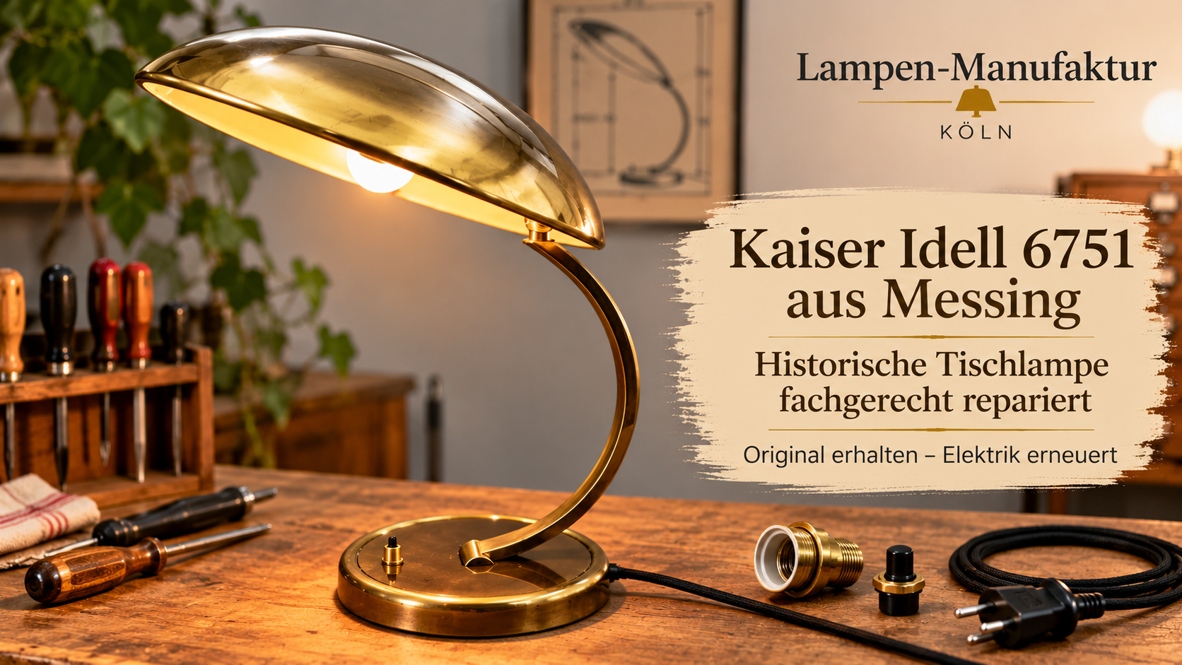Kaiser Idell 6751 reparieren & neu verkabeln | Köln